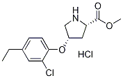 Methyl (2S,4S)-4-(2-chloro-4-ethylphenoxy)-2-pyrrolidinecarboxylate hydrochloride Structure