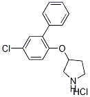5-Chloro[1,1'-biphenyl]-2-yl 3-pyrrolidinyl etherhydrochloride 구조식 이미지