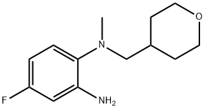4-Fluoro-N~1~-methyl-N~1~-(tetrahydro-2H-pyran-4-ylmethyl)-1,2-benzenediamine 구조식 이미지