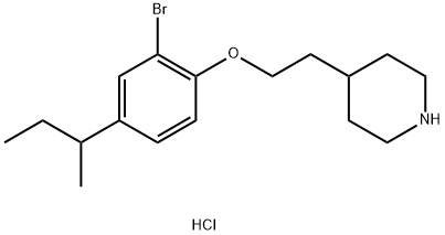 4-{2-[2-Bromo-4-(sec-butyl)phenoxy]-ethyl}piperidine hydrochloride 구조식 이미지