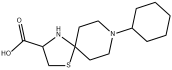 8-Cyclohexyl-1-thia-4,8-diazaspiro[4.5]decane-3-carboxylic acid 구조식 이미지