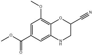 Methyl 2-cyano-8-methoxy-3,4-dihydro-2H-1,4-benzoxazine-6-carboxylate 구조식 이미지