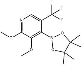 2,3-Dimethoxy-4-(4,4,5,5-tetramethyl-1,3,2-dioxaborolan-2-yl)-5-(trifluoromethyl)pyridine 구조식 이미지