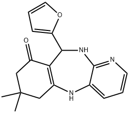 10-(2-Furyl)-7,7-dimethyl-5,6,7,8,10,11-hexahydro-9H-pyrido[3,2-b][1,4]benzodiazepin-9-one Structure