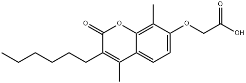 [(3-Hexyl-4,8-dimethyl-2-oxo-2H-chromen-7-yl)oxy]-acetic acid 구조식 이미지
