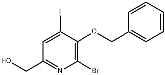 [5-(Benzyloxy)-6-bromo-4-iodo-2-pyridinyl]methanol 구조식 이미지