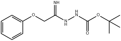 N'-[1-Amino-2-phenoxyethylidene]-hydrazinecarboxylic acid tert-butyl ester 구조식 이미지