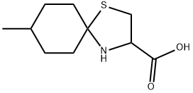 8-Methyl-1-thia-4-azaspiro[4.5]decane-3-carboxylic acid 구조식 이미지