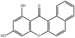 9,11-Dihydroxy-12H-benzo[a]xanthen-12-one 구조식 이미지