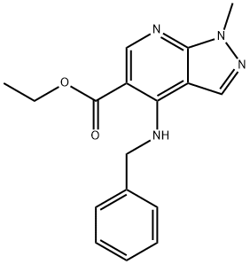 Ethyl 4-(benzylamino)-1-methyl-1H-pyrazolo[3,4-b] pyridine-5-carboxylate Structure