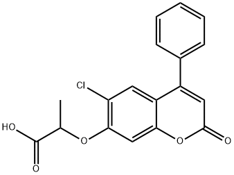 2-[(6-Chloro-2-oxo-4-phenyl-2H-chromen-7-yl)oxy]-propanoic acid 구조식 이미지