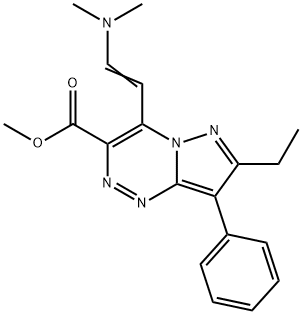 Methyl 4-[(E)-2-(dimethylamino)vinyl]-7-ethyl-8-phenylpyrazolo[5,1-c][1,2,4]triazine-3-carboxylate Structure