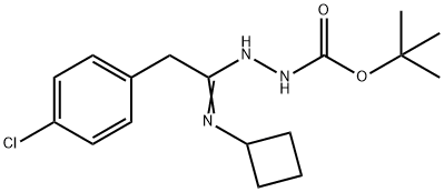 N'-[2-(4-Chlorophenyl)-1-cyclobutylaminoethylidene ]hydrazinecarboxylic acid tert-butyl ester 구조식 이미지