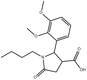 1-Butyl-2-(2,3-dimethoxyphenyl)-5-oxopyrrolidine-3-carboxylic acid 구조식 이미지