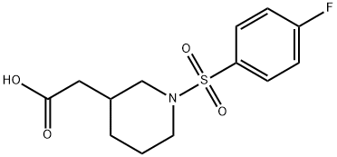 {1-[(4-Fluorophenyl)sulfonyl]-piperidin-3-yl}acetic acid 구조식 이미지