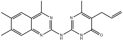 5-Allyl-6-methyl-2-[(4,6,7-trimethylquinazolin-2-yl)amino]pyrimidin-4(3H)-one Structure