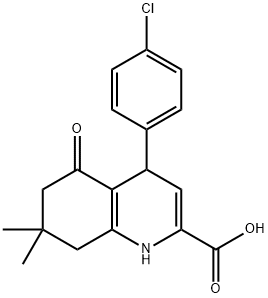 4-(4-Chlorophenyl)-7,7-dimethyl-5-oxo-1,4,5,6,7,8-hexahydroquinoline-2-carboxylic acid 구조식 이미지