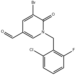 5-Bromo-1-(2-chloro-6-fluorobenzyl)-1,6-dihydro-6-oxopyridine-3-carboxaldehyde Structure