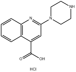 2-PIPERAZIN-1-YL-QUINOLINE-4-CARBOXYLIC ACIDHYDROCHLORIDE Structure