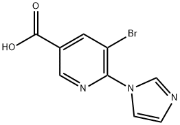 5-bromo-6-(1h-imidazol-1-yl)nicotinic acid Structure