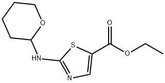 ethyl 2-(tetrahydro-2H-pyran-2-ylamino)-1,3-thiazole-5-carboxylate 구조식 이미지
