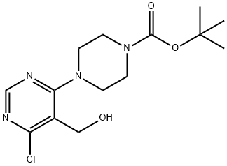 tert-butyl 4-[6-chloro-5-(hydroxymethyl)-4-pyrimidinyl]tetrahydro-1(2H)-pyrazinecarboxylate Structure