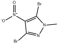 3,5-디브로모-1-메틸-4-니트로-1H-피라졸 구조식 이미지