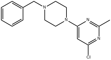 4-(4-벤질피페라지노)-6-클로로-2-메틸피리미딘 구조식 이미지