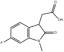 (6-Fluoro-1-methyl-2-oxo-2,3-dihydro-1H-indol-3-yl)acetic acid Structure