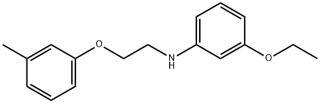 3-Ethoxy-N-[2-(3-methylphenoxy)ethyl]aniline Structure
