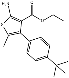 Ethyl 2-amino-4-(4-tert-butylphenyl)-5-methylthiophene-3-carboxylate 구조식 이미지