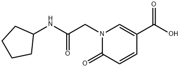 1-[(cyclopentylcarbamoyl)methyl]-6-oxo-1,6-dihydropyridine-3-carboxylic acid 구조식 이미지