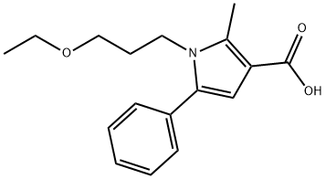 1-(3-ethoxypropyl)-2-methyl-5-phenyl-1H-pyrrole-3-carboxylic acid Structure