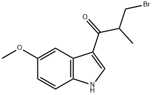 3-bromo-1-(5-methoxy-1H-indol-3-yl)-2-methylpropan-1-one 구조식 이미지