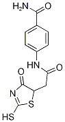 4-{[(2-mercapto-4-oxo-4,5-dihydro-1,3-thiazol-5-yl)acetyl]amino}benzamide 구조식 이미지