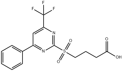 4-{[4-phenyl-6-(trifluoromethyl)pyrimidin-2-yl]sulfonyl}butanoic acid 구조식 이미지