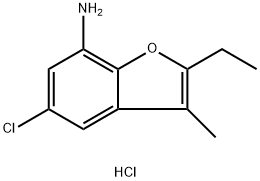 5-chloro-2-ethyl-3-methyl-1-benzofuran-7-amine hydrochloride 구조식 이미지