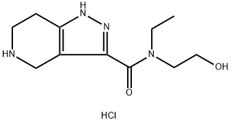N-Ethyl-N-(2-hydroxyethyl)-4,5,6,7-tetrahydro-1H-pyrazolo[4,3-c]pyridine-3-carboxamide HCl Structure