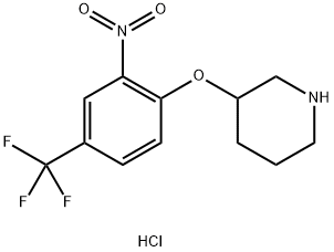 3-[2-Nitro-4-(trifluoromethyl)phenoxy]piperidinehydrochloride Structure