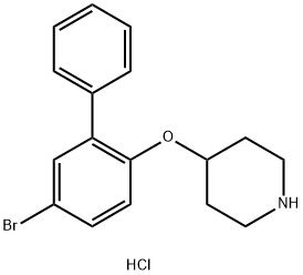 5-Bromo[1,1'-biphenyl]-2-yl 4-piperidinyl etherhydrochloride 구조식 이미지