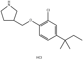 3-{[2-Chloro-4-(tert-pentyl)phenoxy]-methyl}pyrrolidine hydrochloride Structure