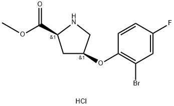 Methyl (2S,4S)-4-(2-bromo-4-fluorophenoxy)-2-pyrrolidinecarboxylate hydrochloride 구조식 이미지