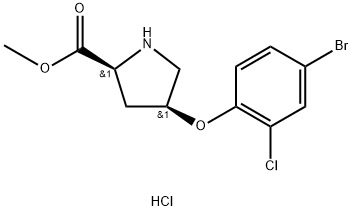 Methyl (2S,4S)-4-(4-bromo-2-chlorophenoxy)-2-pyrrolidinecarboxylate hydrochloride 구조식 이미지