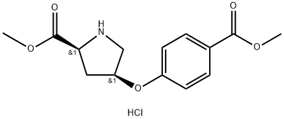 Methyl (2S,4S)-4-[4-(methoxycarbonyl)phenoxy]-2-pyrrolidinecarboxylate hydrochloride 구조식 이미지