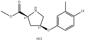 Methyl (2S,4S)-4-(4-chloro-3-methylphenoxy)-2-pyrrolidinecarboxylate hydrochloride 구조식 이미지