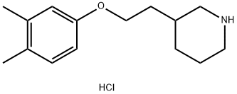 3-[2-(3,4-Dimethylphenoxy)ethyl]piperidinehydrochloride Structure