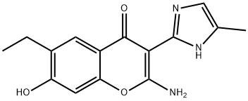 2-Amino-6-ethyl-7-hydroxy-3-(4-methyl-1H-imidazol-2-yl)-4H-chromen-4-one Structure