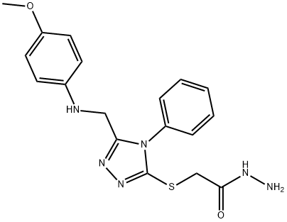 2-[(5-{[(4-Methoxyphenyl)amino]methyl}-4-phenyl-4H-1,2,4-triazol-3-yl)thio]acetohydrazide Structure