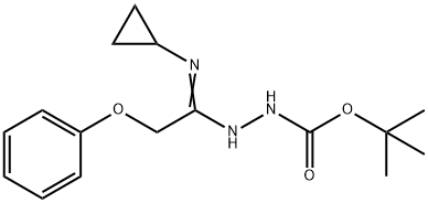 N'-[1-Cyclopropylamino-2-phenoxyethylidene]-hydrazinecarboxylic acid tert-butyl ester 구조식 이미지