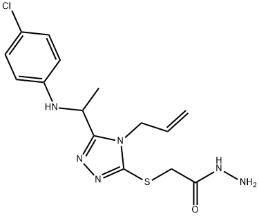 2-[(4-Allyl-5-{1-[(4-chlorophenyl)amino]ethyl}-4H-1,2,4-triazol-3-yl)thio]acetohydrazide Structure